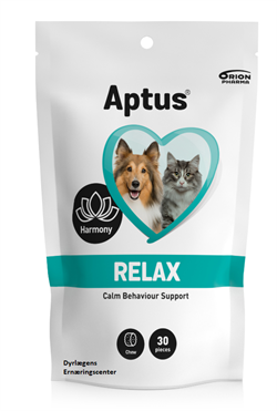 Aptus RELAX, Calm behavior support, kosttilskud mod uro hos hund og kat. 60 gram, 30 stk. godbidder